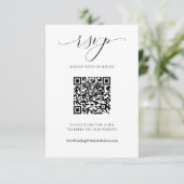 QR-code Huwelijk Modern Luxe Elegante Script RSVP  Kaartje (Staand voorkant)
