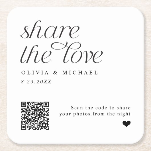 QR Code Huwelijk Onderzetters Delen De Liefde (Voorkant)