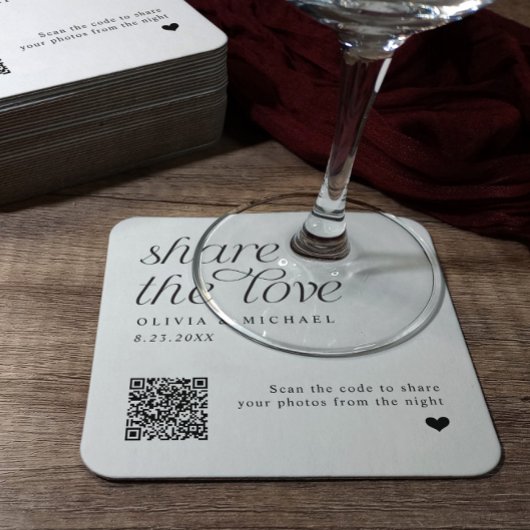 QR Code Huwelijk Onderzetters Delen De Liefde