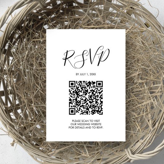 QR-code Huwelijk RSVP Bijlagekaart Kaartje