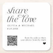 QR Code Huwelijks Onderzetters Deel de Liefde (Voorkant)