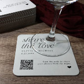 QR Code Huwelijks Onderzetters Deel de Liefde