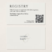 QR Code Huwelijkscadeau Registry Enclosure Kaart (Voorkant /achterkant)