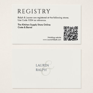 QR Code Huwelijkscadeau Registry Enclosure Kaart