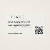 QR-code Huwelijksdetails Bijlagekaart Visitekaartje (Voorkant)