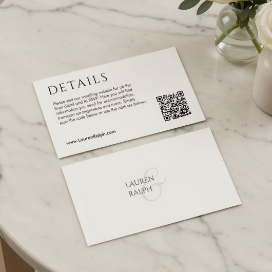 QR-code Huwelijksdetails Bijlagekaart Visitekaartje