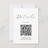 QR-code Huwelijksdetails Mosgroen RSVP Kaartje (Voorkant)
