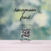 QR-code huwelijksfonds Honeymoon Acryl Bord (Neutraal)
