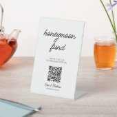 QR-code huwelijksfonds Honeymoon Reclamebord Met Voetstuk (Insitu)