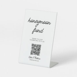 QR-code huwelijksfonds Honeymoon Reclamebord Met Voetstuk