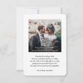 QR Code Huwelijksfoto Website Eenvoudige Retro Bedankkaart (Achterkant)