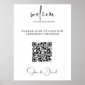 QR Code Huwelijksprogramma Sjabloon, Scannable Bru Poster (Voorkant)