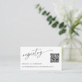 QR Code Huwelijksregister Delicate Kalligrafie Informatiekaartje (Staand voorkant)