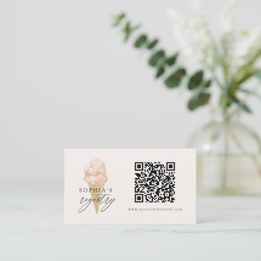 QR Code Huwelijksregister IJs Vrijgezellenfeest Informatiekaartje (Staand voorkant)