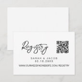 QR-code huwelijksregister Modern script aangepast Informatiekaartje (Voorkant / Achterkant)