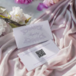 QR Code Huwelijksregister Paarse Elegante Vintage Informatiekaartje<br><div class="desc">Vul uw huwelijksbriefpapier aan met de QR Code Wedding Registry Enclosure Kaart,  die  en romantische elementen naadloos combineert. Pas het aan uw huwelijksthema aan,  en zorg ervoor dat uw gasten moeiteloos kunnen verkennen en bijdragen aan uw register.</div>