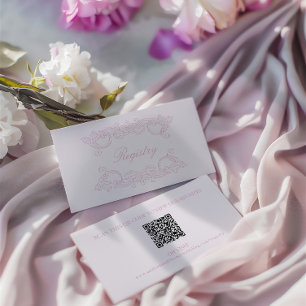 QR Code Huwelijksregister Roze Elegant Enc Informatiekaartje