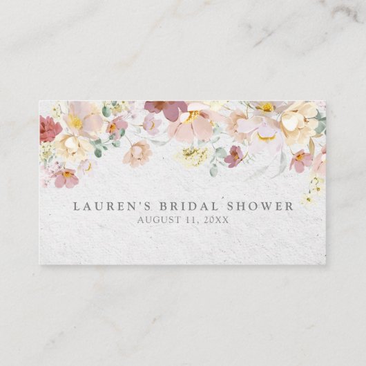 QR Code & Huwelijkswebsite Blush Roze Bloemen RSVP Informatiekaartje (Achterkant)