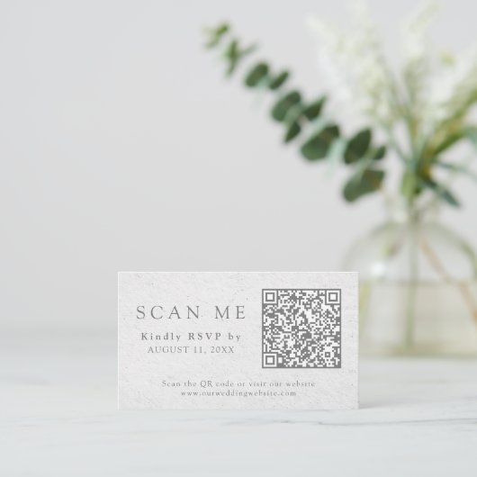 QR Code & Huwelijkswebsite Blush Roze Bloemen RSVP Informatiekaartje (Staand voorkant)