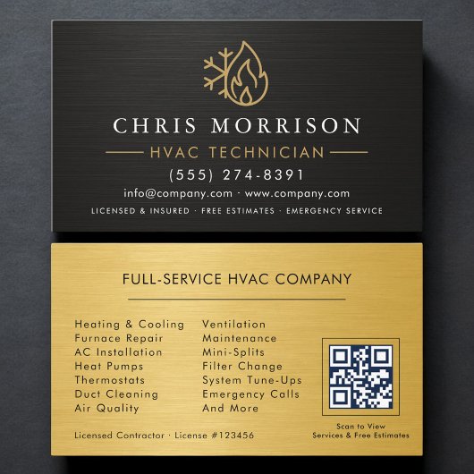 QR Code HVAC Specialist Verwarming en Lucht Visitekaartje