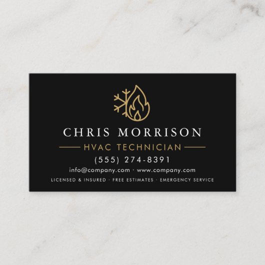 QR Code HVAC Technician Heating and Air Visitekaartje (Voorkant)