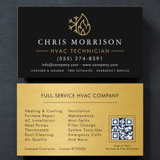 QR-code HVAC-technicus Verwarming en Lucht Visitekaartje
