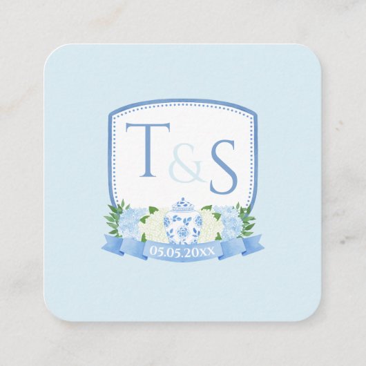 QR-code Hydrangea Ginger Jar Crest Wedding RSVP Informatiekaartje (Achterkant)