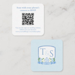 QR-code Hydrangea Ginger Jar Crest Wedding RSVP Informatiekaartje