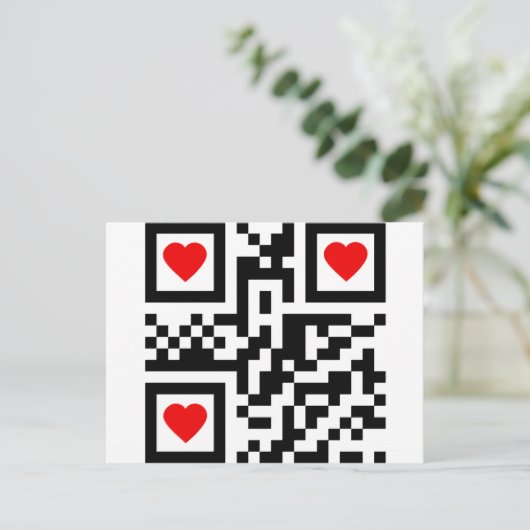 QR-Code-I-Love-you Briefkaart (Staand voorkant)