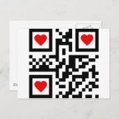 QR-Code-I-Love-you Briefkaart (Voorkant / Achterkant)