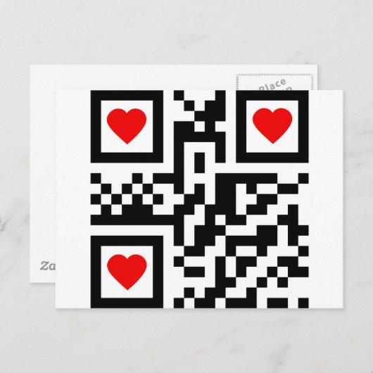 QR-Code-I-Love-you Briefkaart (Voorkant / Achterkant)