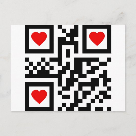 QR-Code-I-Love-you Briefkaart (Voorkant)