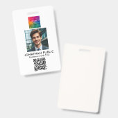 QR-code ID-kaart Personeelsfoto Bedrijfslogo Badge (Voor- en achterkant)