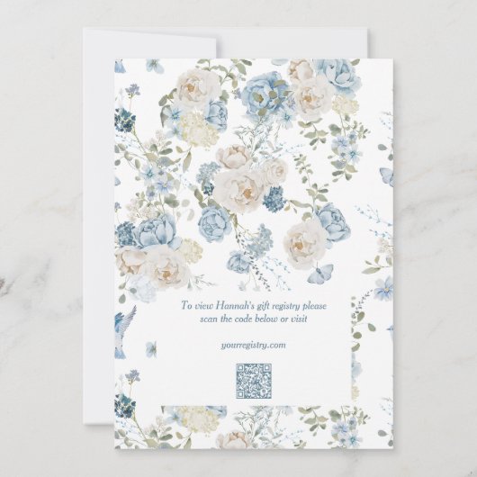 QR code iets blauw voordat ik Vrijgezellenfeest Kaart (Achterkant)