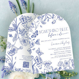 QR code iets blauw voordat ik Vrijgezellenfeest Kaart