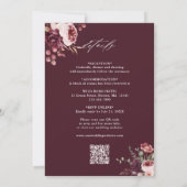 QR-code in één herfst Romance Burgundy Wedding Kaart (Achterkant)