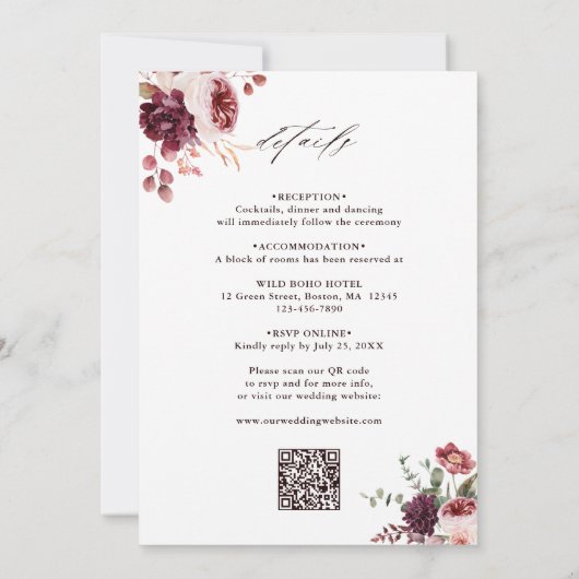 QR-code in één herfst Romance Kaart (Achterkant)