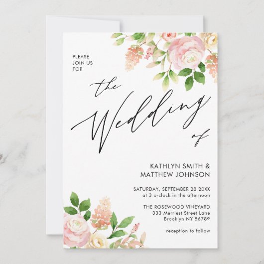 QR-code in één roze rozenbruin huwelijk Kaart (Voorkant)