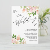 QR-code in één roze rozenbruin huwelijk Kaart (Staand voorkant)