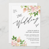 QR-code in één roze rozenbruin huwelijk Kaart (Voorkant / Achterkant)