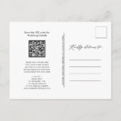 QR-code in één roze rozenbruin huwelijk Uitnodiging Briefkaart (Achterkant)