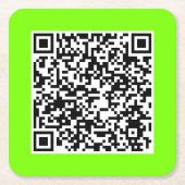 QR-code in fluorescerend groen Kartonnen Onderzetters (Voorkant)