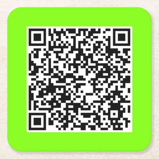 QR-code in fluorescerend groen Kartonnen Onderzetters (Voorkant)
