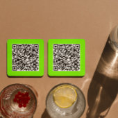 QR-code in fluorescerend groen Kartonnen Onderzetters