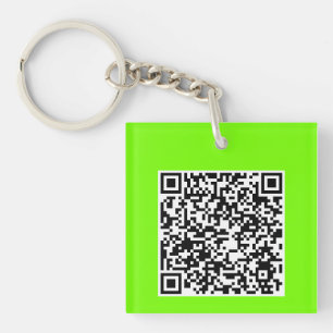 QR-code in fluorescerend groen Sleutelhanger