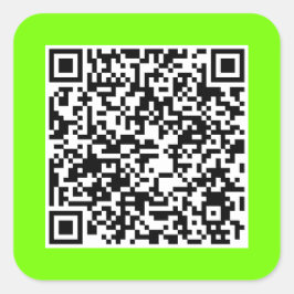 QR-code in fluorescerend groen Vierkante Sticker