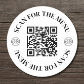 QR-code in het menu Business Logo Scan Ronde Sticker