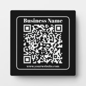 QR-code in zwart-wit retro moderne stijl die bewer Fotoplaat (Voorkant)