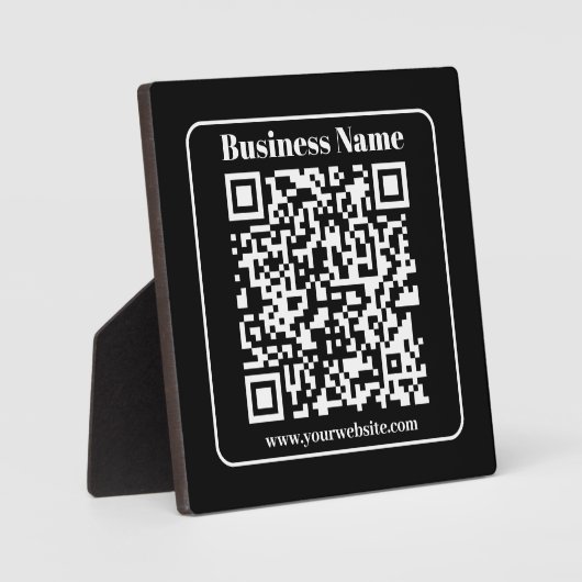 QR-code in zwart-wit retro moderne stijl die bewer Fotoplaat (Voorkant)