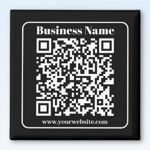 QR-code in zwart-wit retro moderne stijl die bewer Magneet